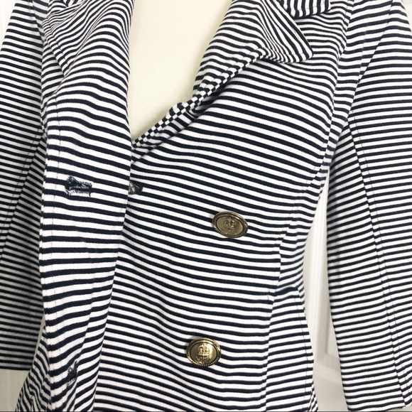 CAbi Stripped Blazer Anchor Gold Buttons size XS - Picture 6 of 8